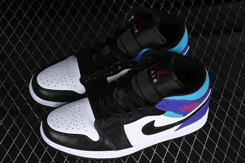All categories Air Jordan Jordan series basketball shoes Air Jordan 1 Mid Air Jordan 1 Mid AJ1 Joe 1 Lakers color black, white and purple mid-top cultural and casual sneakers DQ8426-154